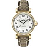 Coach Accessories | Coach 14503397 Madison Gold Tone Glitz Dial Brown/Khaki Band Womens Watch | Color: Brown | Size: Os