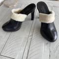 Coach Shoes | Coach Pre-Owned Kacie Brown Leather Shearling Mule Slide Boot High Heel Size 7 | Color: Brown | Size: 7