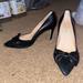Kate Spade Shoes | Kate Spade Black Bow 2.75 Inch Pointed Toe Stiletto Heels | Color: Black | Size: 5.5