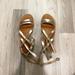 American Eagle Outfitters Shoes | Ae Belted Strappy Sandals | Color: Gold/Tan | Size: 7