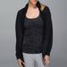 Lululemon Athletica Sweaters | Lululemon Cabin Yogi Wrap Heathered Black Gray Womens Size 6 Open Cardigan Yoga | Color: Black/Gray | Size: 6