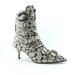 Gucci Shoes | New Gucci Dragon Head Buckle Black Snake Leather Zipper Bootie Heels 38.5 | Color: Black/White | Size: 38.5eu