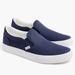 J. Crew Shoes | J.Crew Washed Navy Canvas Slip On Sneaker Size 9 H-M New With Tags | Color: Blue/White | Size: 9.5