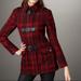 Burberry Jackets & Coats | Burberry Red Tweed Plaid Wool Coat Size 6 | Color: Black/Red | Size: 6