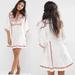 Free People Dresses | Free People Tulum Embroidered Tunic/Shift Dress | Color: Cream/Red | Size: M