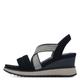 Tamaris Damen Keilsandalen, Frauen Sandalen,offene schuhe,strandschuhe,keilsandaletten,keilabsatz,wedge-heel,bequem,flach,NAVY,39 EU