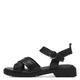 Tamaris Damen Sandaletten, Frauen Sandalen,high heels,stilettos,offene absatzschuhe,hoher absatz,sommerschuhe,BLACK LEATHER,39 EU