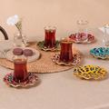 Karaca Leona 12-teiliges Teeservice für 6 Personen - Elegantes Porzellanservice für stilvollen Teegenuss