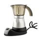 220V Electrical Espresso Moka Pot Coffee Percolators Mocha Coffee Maker Stovetop Tool Filter Percolator Cafetiere Coffee Machines (Color : Silver)