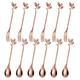 Pickle Forks,Fruit Forks, Stainless Steel Forks12pcs Creative Stainless Steel Leaves Spoon Fruit Fork Coffee Spoon Dessert Ice Cream Scoop Accessories Cutlery Set (Color : Gold a) (Color : Rose Gold