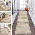 Runner Rug, Long, Non-Slip, Washable, Kitchen, Corridor Rug Runner, Brown, Green, Grey, 60 x 160 cm, Hallway Rug, Rug Mats, Living Room, Children's Room, Dining Room, Adjustable Kitchen Rug, Sold by