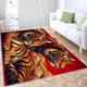 Area Rugs Animal Tiger 160x230 cm Living Room Large Rug Soft Non Slip Washable Low Pile Carpet, For Living Room Bedroom Dining Room, Pet & Kid Friendly Rugs