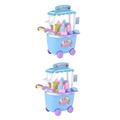 Abaodam 2 Sets Simulation Trolley Girl Toys Toys Toys for Hand Cart Trolly Dolly Educational Toys Creative Toys Trolley Toy Interactive Toys Child Candy Ice Cream Pp