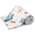 DaysU Minky Baby Blanket with Dotted Backing Silky Soft, Skin-Friendly Baby Boy Girl Receiving Blankets, Warm and Cozy Micro Fleece Baby Blanket Minky Crib Sheet, 50x60 Inches, White, Dinosaur