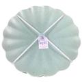 Shabby Chic Set of 4 Melamine Dinner Plates, Scalloped Speckled (Teal Speckled)