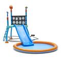 Plum Play Water Splash Station Outdoor Garden Water Play Set with Climbing Frame and Slide with Splash Pad and Sprinklers