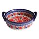 Porcelain Bakeware,Ceramic dish,Small Casserole Dishes 21x18.5x7cm, 950ml Ceramic Oven Dish, Round Baking Tray, Roasting Dish-chrysanthemum (Color : Blue Sorrel, Size : (Color : Safflower, Size : 95