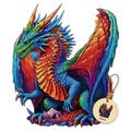 DEPLEE Wooden Puzzles for Adults Dragon Wooden Jigsaw Puzzles Unique Shape Wooden Animal Puzzle Creative Challenge for Adults, Family, Friend|80-110 Pcs– 8.77x8.18 in| Small