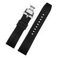 VISIYUBL 20mm 22mm Silicone Watch Band Men Women Quick Release Waterproof Rubber Bracelet Butterfly Buckle Fit For Tissot Fit For Mido Fit For Citize Strap (Color : Black Black 03, Size : 22mm)