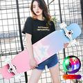 -Skateboard Complete Skateboard Pro Beginners Skateboard Double Kick Concave 9 Layer Maple Longboard Deck Four-wheeled Scooter With PU Flash Casters Adult Tricks Skateboard