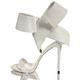 High Heel Sandals for Womens Sexy Stiletto High Heel Sandals Big Bows Open Toe Sandals Ankle Strap Buckle Round Toe Dress Shoes Comfort Party Sandals,Silver,3 UK
