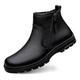 DMGYCK Winter Boots Chelsea Boots Plus Velvet Boots Men Business Leather Casual Shoes Ankle Boots Snow Boots (Color : Black, Size : 9 UK)