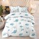 Coverless Duvet Single Starfish Pattern Coverless Duvet Single Microfiber Quilted Bedspreads All Seasons Bedspread Breathable Comforter Soft Quilted Throw+2 Pillowcases(50x75cm) 140x200cm