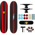 31"x8" Pro Skateboards for Beginners, Complete 7 Layer Maple Standard Longboard, Double Kick Concave Deck Tricks Deck, for Kids Teens and Adults