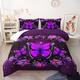 Coverless Duvet Single Purple Flower Animal Coverless Duvet Single Microfiber Quilted Bedspreads All Seasons Bedspread Breathable Comforter Soft Quilted Throw+2 Pillowcases(50x75cm) 140x200cm