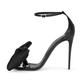 Womens High Heel Sandals Fashion bow Open Toe Sandals Stiletto Heel Sandals Strappy Simple round toe Dressy Sandals Sexy Summer Party Wedding Sandals,Black,3 UK