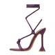 Womens Square Toe Sandals Open Toe Strappy Ankle Strap High Heel Sandals Sexy Kitten Heels Sandals Classic Dressy Comfort Sandals Work Party Shoes,Purple,3 UK