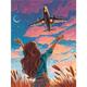 Paint by Numbers for Adult,Girl Sky Plane DIY Oil Painting Kit for Adults(without Frame)20x26in,Painting by Number Kit Canvas Acrylic Pigment Drawing Arts Craft for Home Decorations Gifts 50x65cm