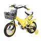 Children's Bicycle Boys Bicycle Play Bike Cool Safe Boys Girls Bicycle Double Brakes for Children Boys Yellow with Support Wheels Basket Girls Bicycle Bike Unisex Bicycles 12 Inch