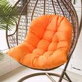 Swing Hanging Chair Cushion Egg Chair Cushion Thicken Hanging Basket Egg Chair Waterproof Heavy Duty Swing Chair Cover with Zipper Seat Cushion for Garden Outdoor Indoor Patio Orange,110x80cm