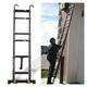 Durable Stepladders 5.5M 5.1M 4.7M 3.9M 3.5M 2.7M 2.3M Telescoping Ladder With Hooks, Aluminum Black Telescopic Ladders With Stabiliser Bar, Heavy Duty Loads 200Kg (Size : 5.1M/16.5Ft)