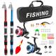 BNTTEAM Kids Fishing Rod, Kids Fishing Pole Portable Telescopic Fishing Rod and Reel Combo Kit with Fishing Reel, Fishing Tackles, Fishing Lures, Fishing Lines (TYPE A,1.8M/5.9FT)