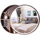 ZOUTYI LED Bathroom Cabinet Wall-Mounted Storage Cabinet Modern Toilet Cupboard Storage Unit with Round Mirror Doors,Bathroom Storage wood with light, 50cm