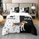 ROOMLOOV Couple down duvet cover, black and white themed bedding set of 3 pieces, suitable for personalized decoration of couple bedrooms,king size duvet cover sets