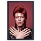 Pyramid America David Bowie - Hands Framed Poster - Print with Protective Textured Coating in 13in x 19in Black Frame & Ready to Hang