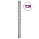 Swpsd Garden Fence Posts 20 pcs Silver 180 cm Galvanised Steel Barrier Fencing Pins Set Fence 180 cm Fence Posts & Rails