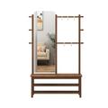 Full Length Mirror Clothes rack at the entrance door, dressing mirror, one-in-one multifunctional mirror, floor-standing full-length mirror, solid wood fitting mirror Full Body Floor Mirror ( Size : 8