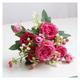 Artificial flowers Rose pink silk peony artificial flower bouquet 5 big heads 4 buds fake flowers(Color : Style1 light pink) (Style 3 Rose Red)