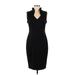 Calvin Klein Cocktail Dress - Midi: Black Solid Dresses - New - Women's Size 8