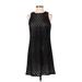 INC International Concepts Cocktail Dress - A-Line: Black Grid Dresses - Women's Size 4