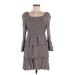 Lazy Sundays Casual Dress: Brown Marled Dresses - Women's Size Medium