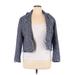 Zara Basic Jacket: Blue Marled Jackets & Outerwear - Women's Size X-Large