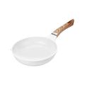 WBDHEHHD Pan Main Kitchen Frying Pan, Ceramic Coated Pan, Multi-Function Frying Pan, Electric Wooden Handle Frying Pan White-20cm Frying pan Wok