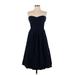 Girls from Savoy Cocktail Dress - Fit & Flare: Blue Solid Dresses - Women's Size 4