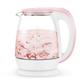 Glass Kettle Electric, 1.8 L Led Illuminating Water Kettle Cordless, 1500W Fast Boil Tea Filter Kettle, Auto Shut Off & Overheating Protection, Bpa Free,Pink,Blue (Pink) Full moon vision