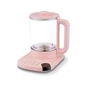 Electric kettle 1.8L 800W with automatic shutdown and anti-limestone filter Quick boom without BPA Glass with borosilicate electric kettle,pink with filter,three rings (Blue three rings) Full moon